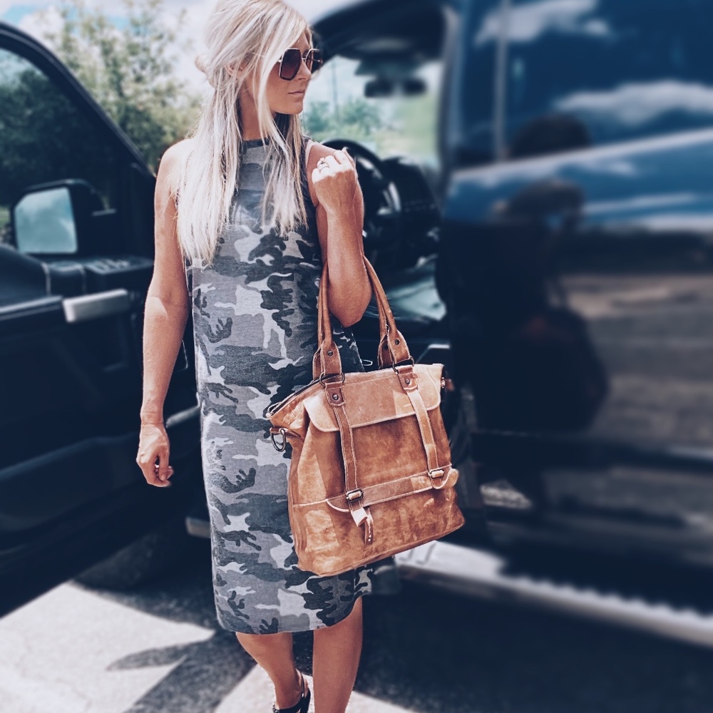 CAMO MIDI DRESS